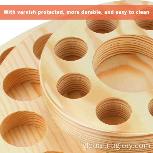 Essential Oil Storage Essential Oil Box Wooden Organizer  3 Layers Essential Oil Container Aromatherapy Natural Wood Round Rotating Display Rack Manufactory